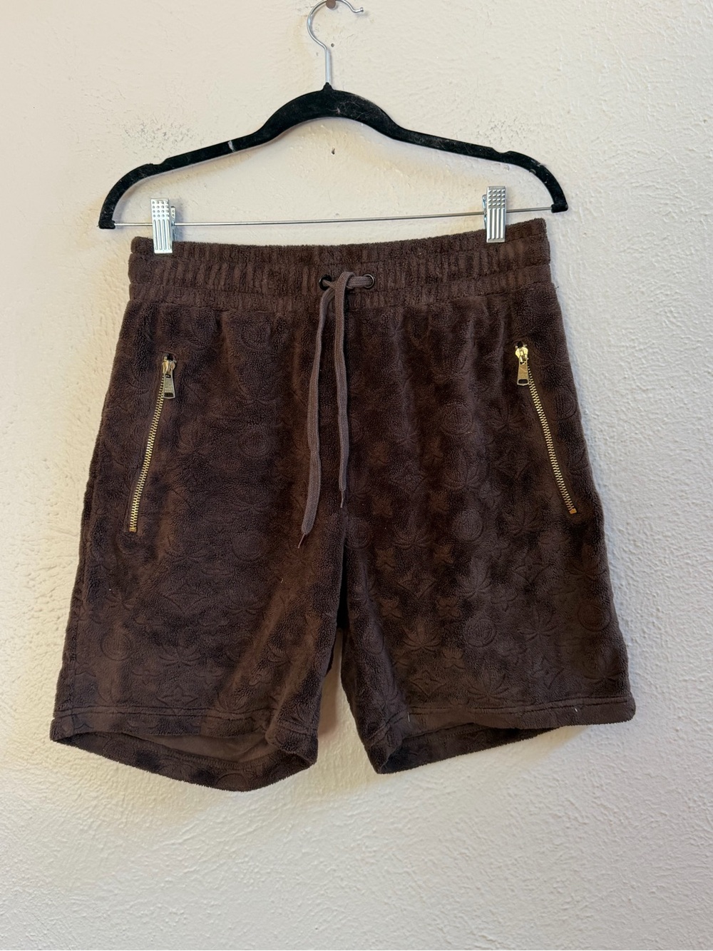Maison Article brown chenille shorts